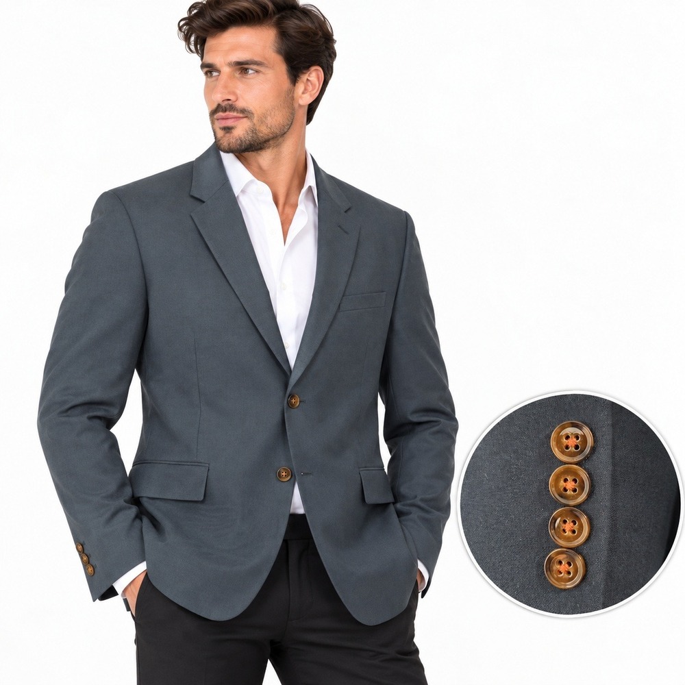 J.Crew Thompson Sport Coat Men 42R Fits 44R Grey Blue Wool Blend Blazer Business